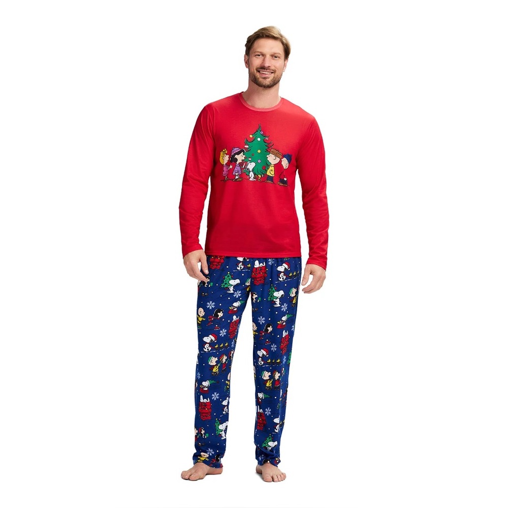 NWT Peanuts Family Sleep Men's 2-Piece Pajama Set